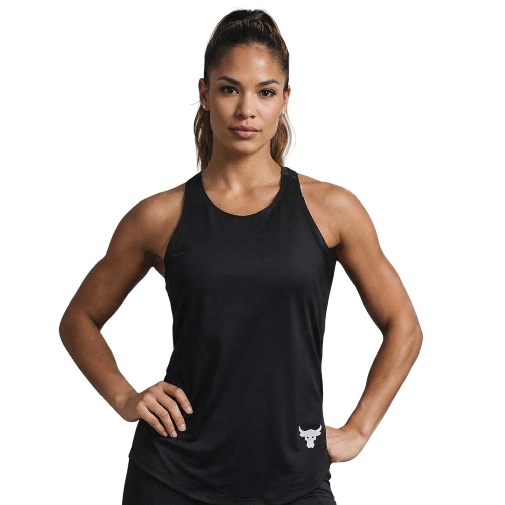 Under Armour Women's Project The Rock HeatGear Tank Top Training Black Small